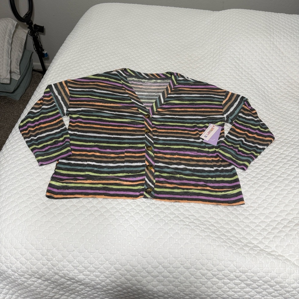 Joyspun Striped Multicolor Cardigan